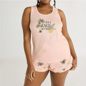 NEW Joyspun 2 Piece Tank & Shorts PJ set “Peach Bud” Women’s Sz. 2X